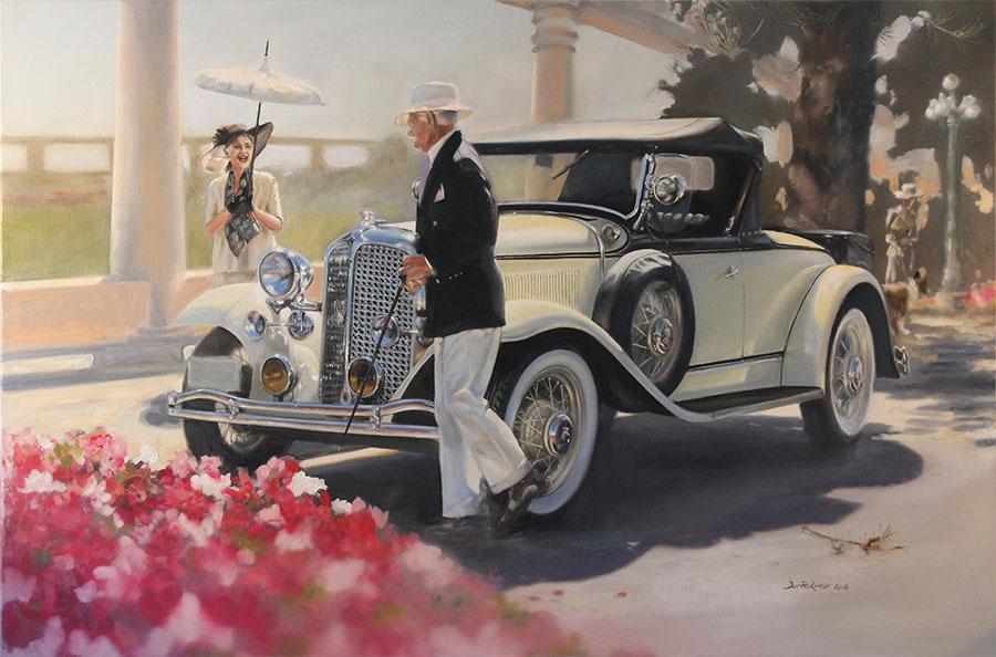 <p>1931 Chrysler CM6 Roadster. Painting inspired by the Napier Art Deco Event 2012, New Zealand.</p>
<p>Original Oil Painting. <strong>SOLD</strong></p>
